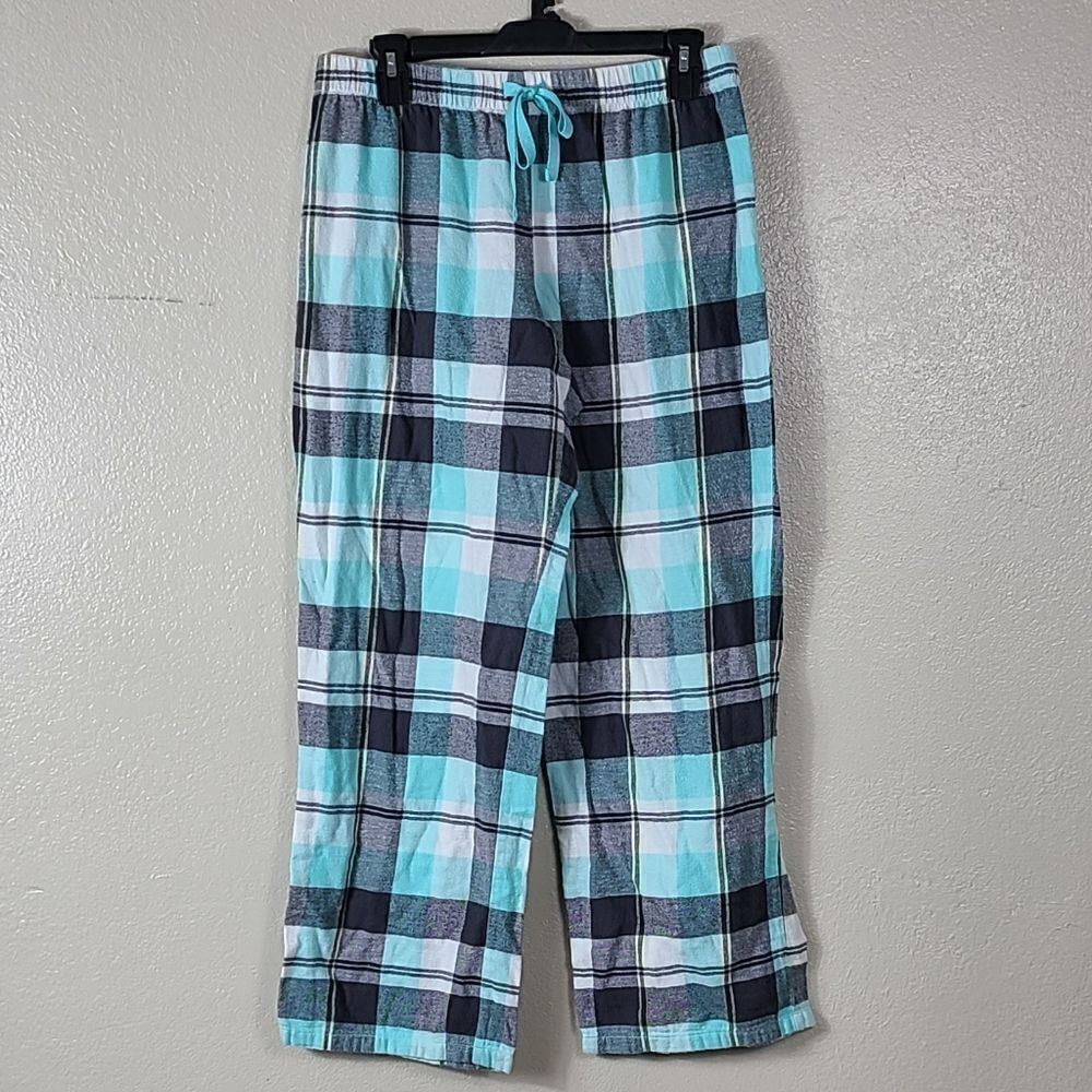 SO Pajama Pants Plaid Blue Size L EUC